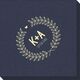 Laurel Wreath with Heart and Initials Linen Like Napkins Image 2 of 3